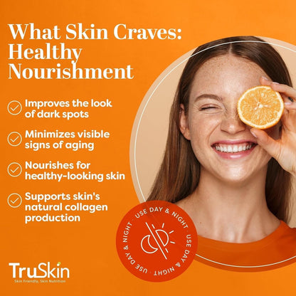 TruSkin Vitamin C Serum for Face – Anti-Aging Brightening Serum with Hyaluronic Acid & Vitamin E – Fade Dark Spots, Even Skin Tone, Reduce Fine Lines & Wrinkles – 2 Fl Oz