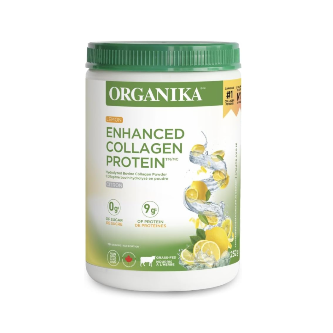 Organika Enhanced Collagen Protein Powder- Lemon -For Healthy Hair, Skin, Nails, Joints- 252 g