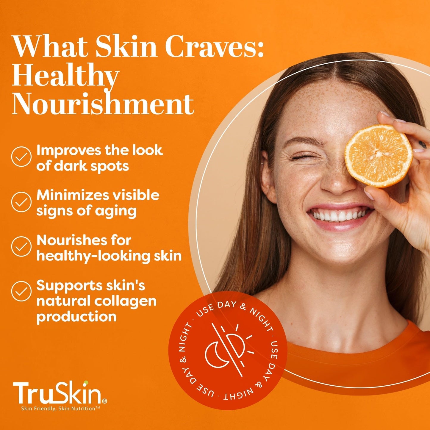TruSkin Vitamin C Serum for Face – Anti-Aging Brightening Serum with Hyaluronic Acid & Vitamin E – Fade Dark Spots, Even Skin Tone, Reduce Fine Lines & Wrinkles – 2 Fl Oz