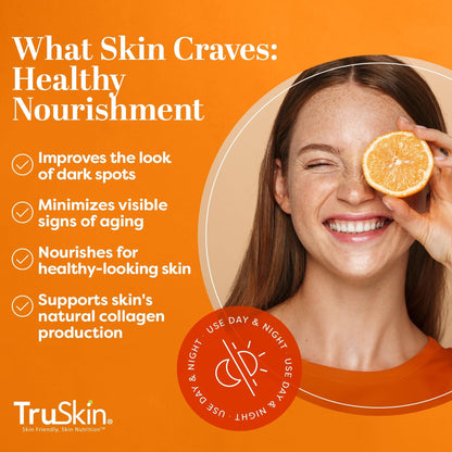 TruSkin Vitamin C Serum for Face – Anti-Aging Brightening Serum with Hyaluronic Acid & Vitamin E – Fade Dark Spots, Even Skin Tone, Reduce Fine Lines & Wrinkles – 2 Fl Oz