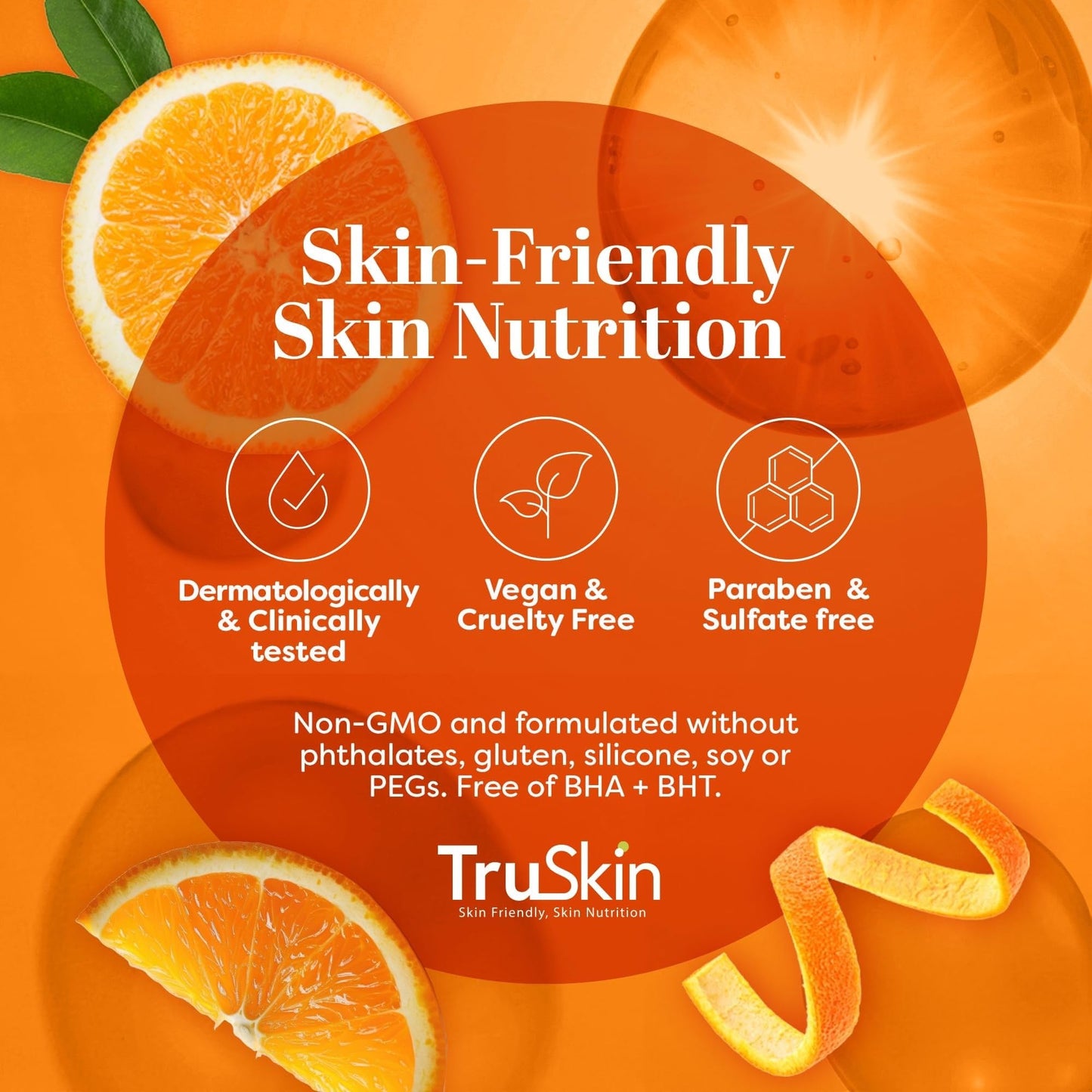 TruSkin Vitamin C Serum for Face – Anti-Aging Brightening Serum with Hyaluronic Acid & Vitamin E – Fade Dark Spots, Even Skin Tone, Reduce Fine Lines & Wrinkles – 2 Fl Oz