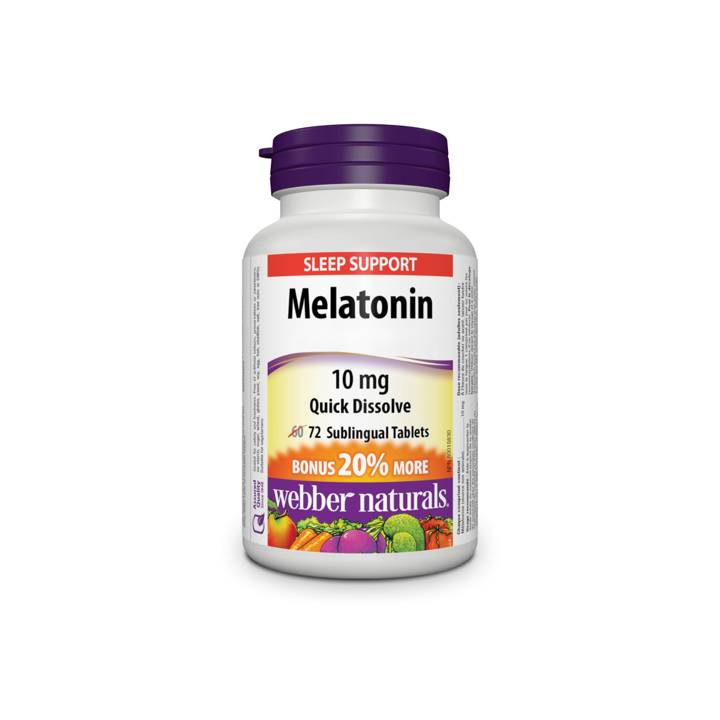 Webber Naturals Melatonin 10 mg | Quick Dissolve Tablets | 150 Vegetarian Tablets webber naturals