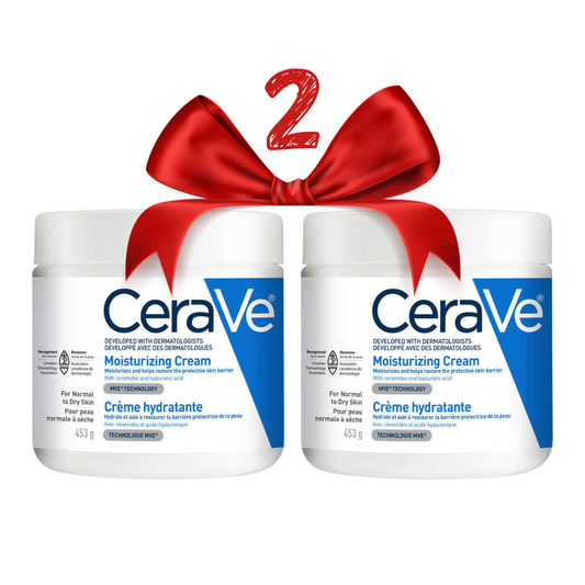 CeraVe Moisturizing Cream | 2 jar Body and Face Moisturizer for Dry Skin 453 g - canavitam