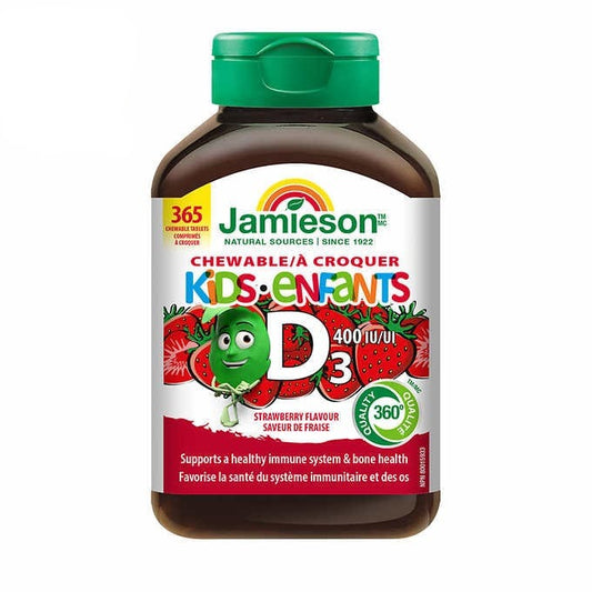 Jamieson Kids Chewable Vitamin D3 400 IU,  365 Tablets - canavitam