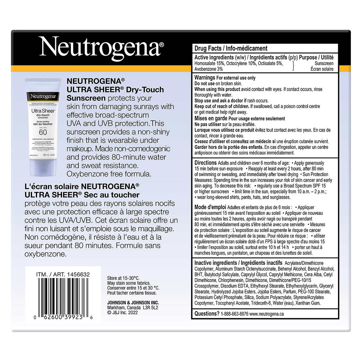 Neutrogena Ultra Sheer Dry-Touch Sunscreen SPF 60 - 4 x 88 mL - canavitam