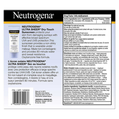 Neutrogena Ultra Sheer Dry-Touch Sunscreen SPF 60 - 4 x 88 mL - canavitam