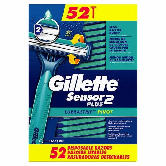 Gillette Sensor 2 Plus Disposable Razors, 52-pack - canavitam