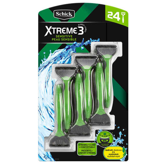 Schick Xtreme3 Sensitive Skin Disposable Razors for Men, 24 Count - canavitam