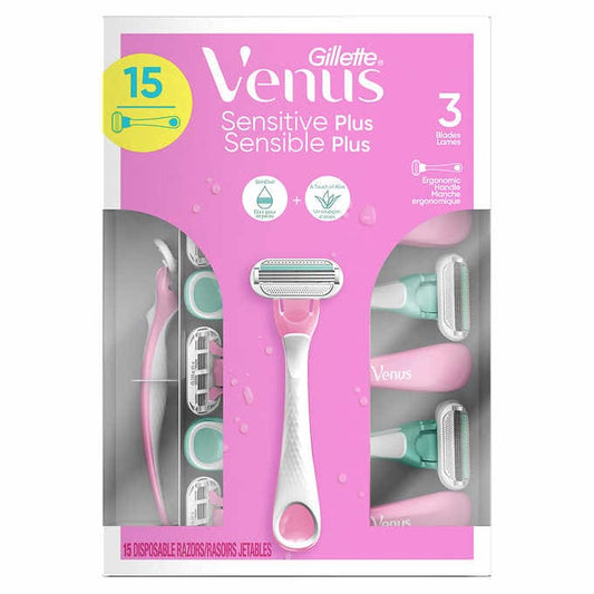 Gillette Venus Sensitive Women's Disposable Razors, 15-count - canavitam