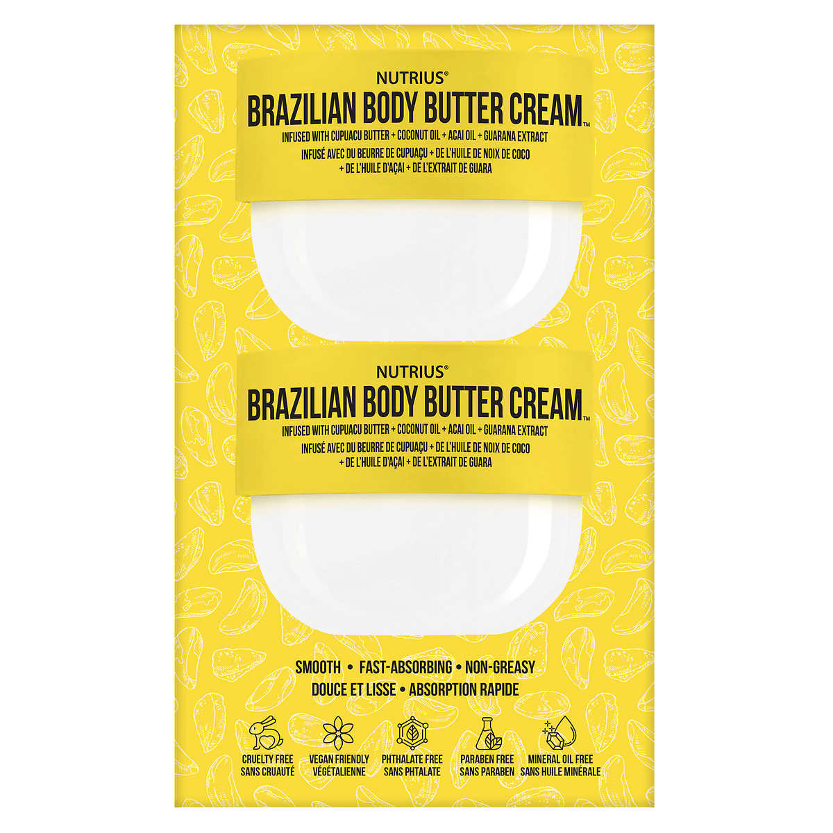 Nutrius Brazilian Body Butter Cream, 2 x 177 mL - canavitam