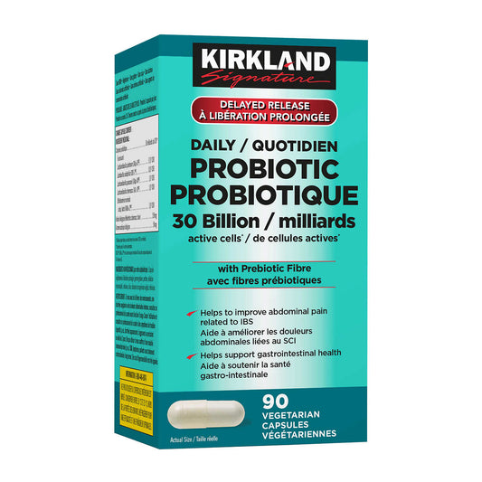 Kirkland Signature Daily Probiotic 30 Billion, 90 Vegetarian Capsules - canavitam