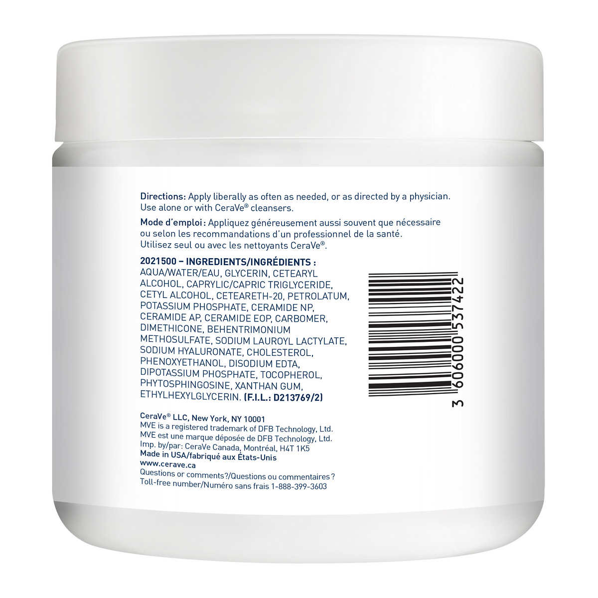 CeraVe Moisturizing Cream | 2 jar Body and Face Moisturizer for Dry Skin 453 g - canavitam