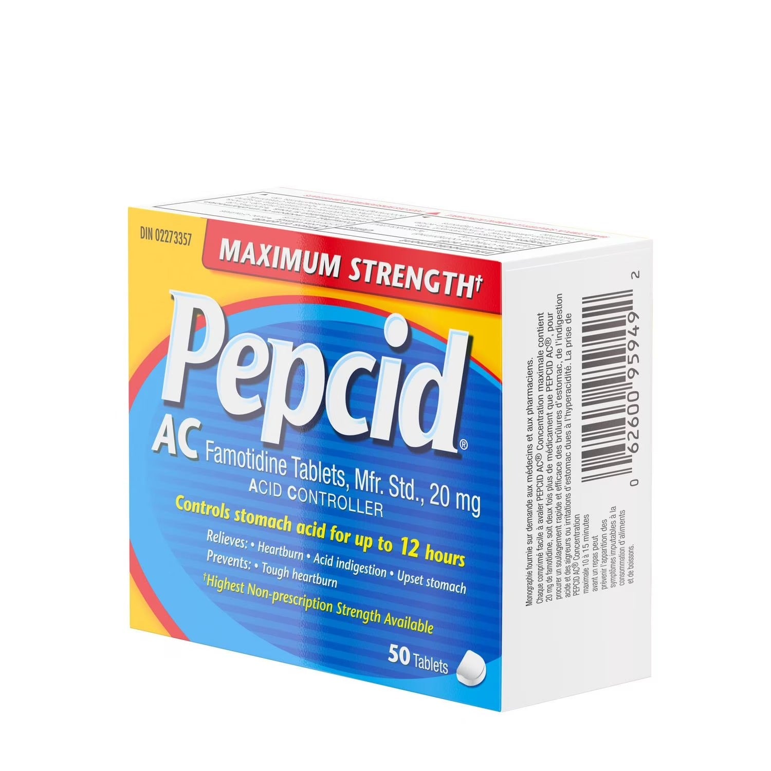Pepcid AC Maximum Strength box on a white background