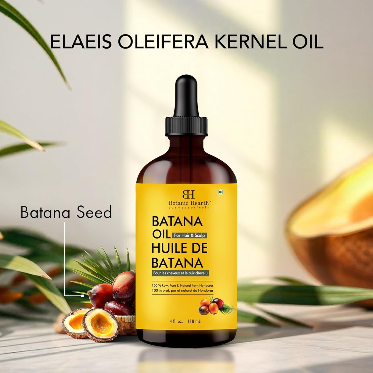 Botanic Hearth Raw Batana Oil 4oz | 100% Pure Unrefined Hair & Skin Oil - canavitam