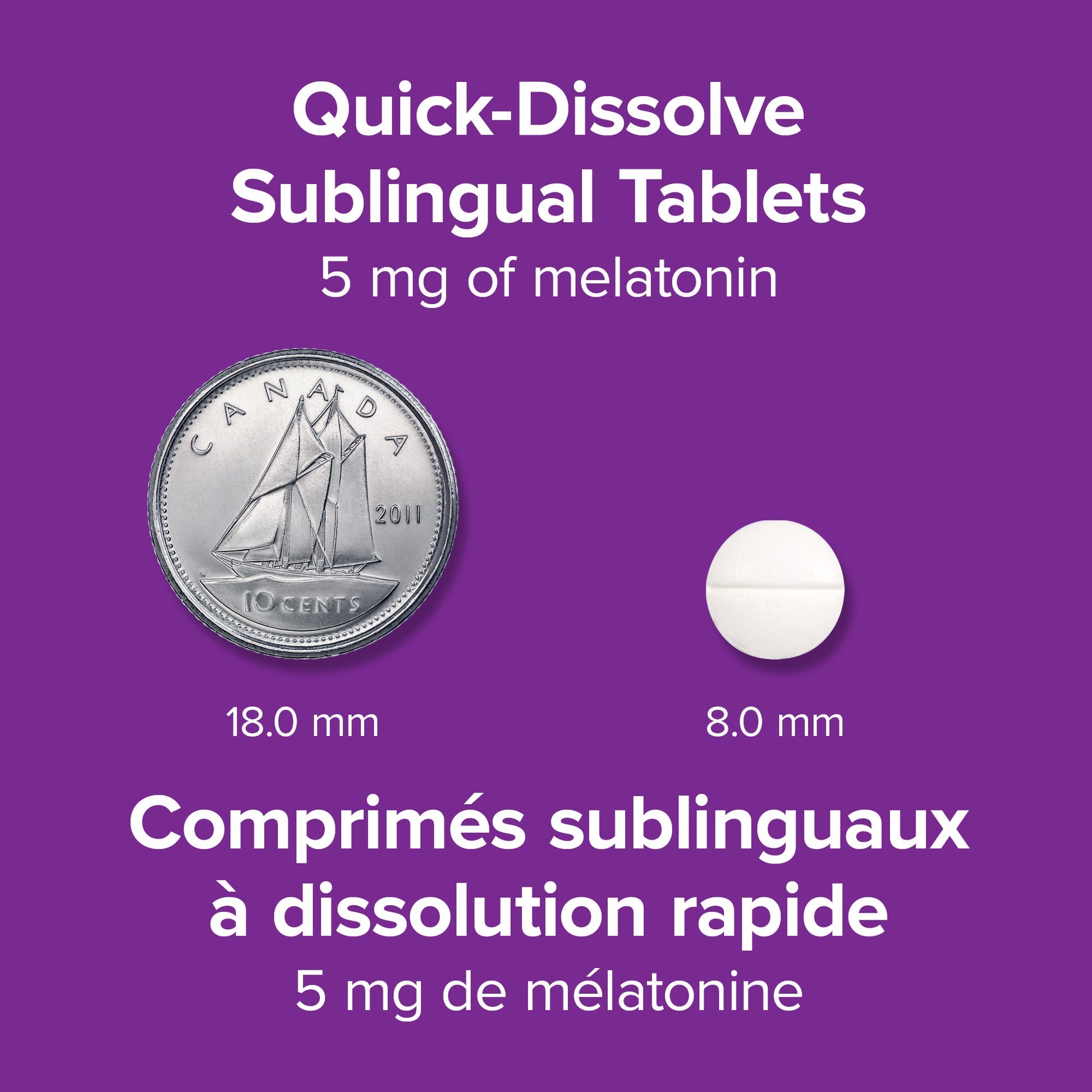 webber naturals Melatonin 5 mg Extra Strength Easy Dissolve, 400 Sublingual Tablets - canavitam