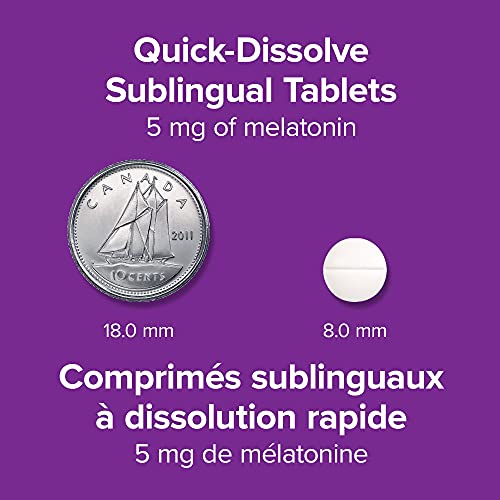 Webber Naturals Melatonin 5 mg Extra Strength, 60 Quick Dissolve Tablets, For Sleep Support, Vegetarian - canavitam