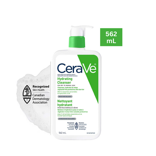 CeraVe Hydrating Cleanser 562 mL, Face & Eye Makeup Remover with Hyaluronic Acid & Ceramides. - canavitam