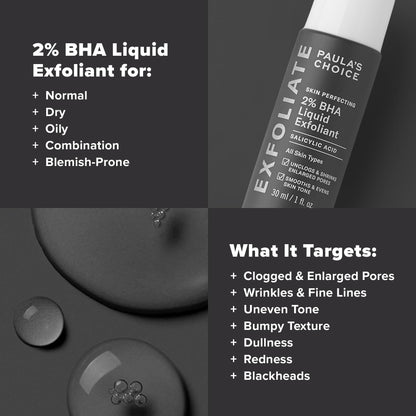 Paulas Choice SKIN PERFECTING 2% BHA Liquid Salicylic Acid Exfoliant 118 ml + 30 ml - canavitam