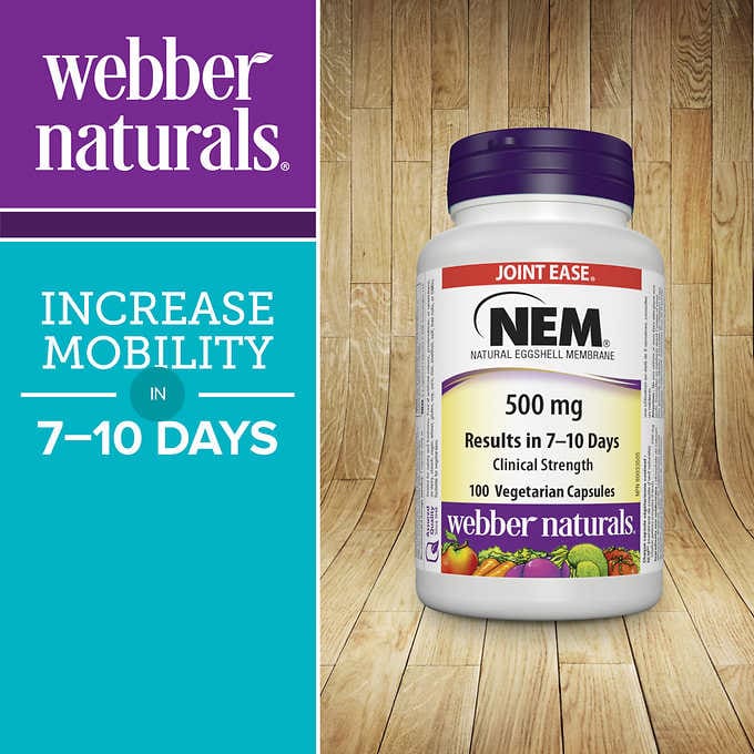 webber naturals NEM Natural Eggshell Membrane 500 mg Vegetarian Capsul ...