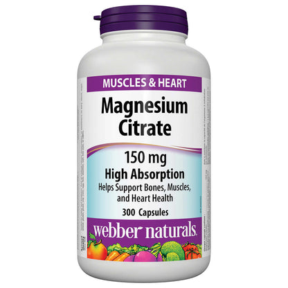 webber naturals Magnesium Citrate 150 mg - 300 Capsules - canavitam