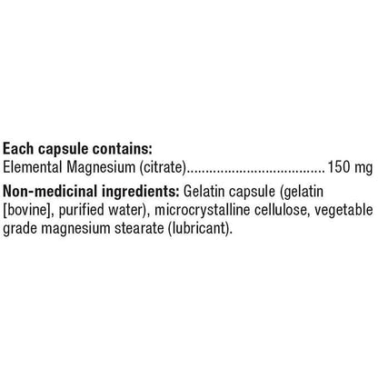 webber naturals Magnesium Citrate 150 mg - 300 Capsules - canavitam