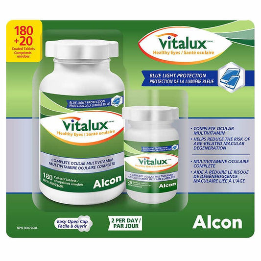 Vitalux Healthy Eyes Ocular Multivitamin - 180 + 20 Coated Tablets - canavitam