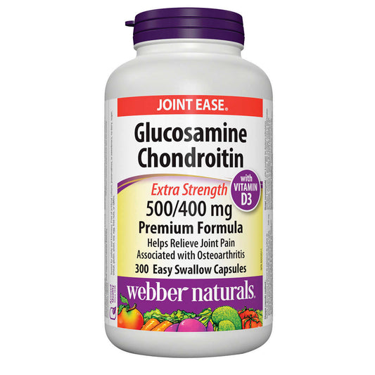 webber naturals Glucosamine Chondroitin Sulfate, Extra-strength 500 /400 mg, 300 Capsules - canavitam