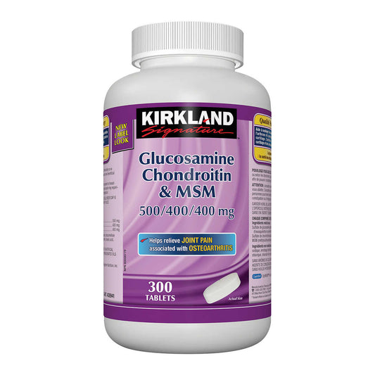 Kirkland Signature Glucosamine, Chondroitin and MSM Tablets 400/500 mg , 300-count - canavitam