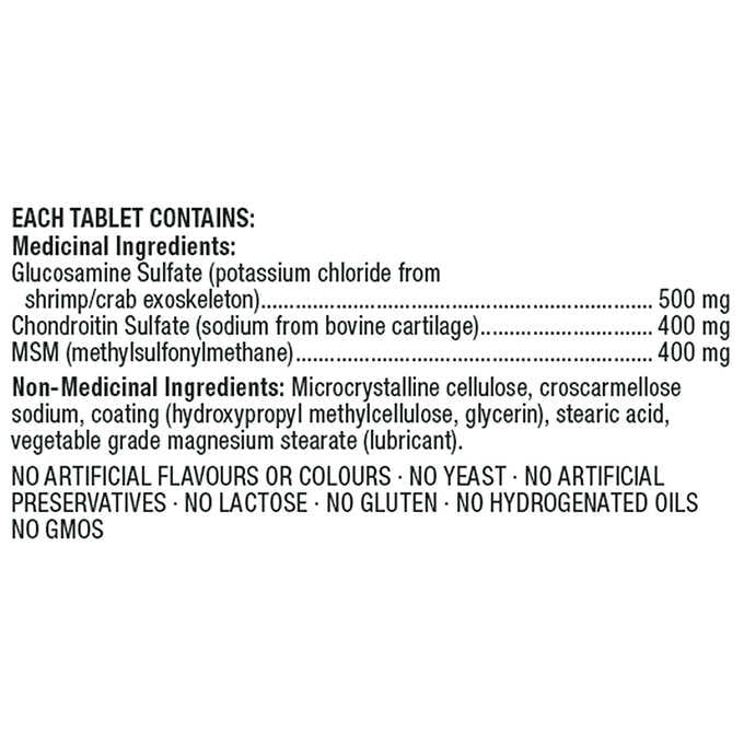 Kirkland Signature Glucosamine, Chondroitin and MSM Tablets 400/500 mg , 300-count - canavitam