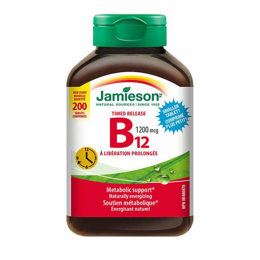 Jamieson Vitamin B12 1200 mcg Timed Release, 200 Tablets - canavitam