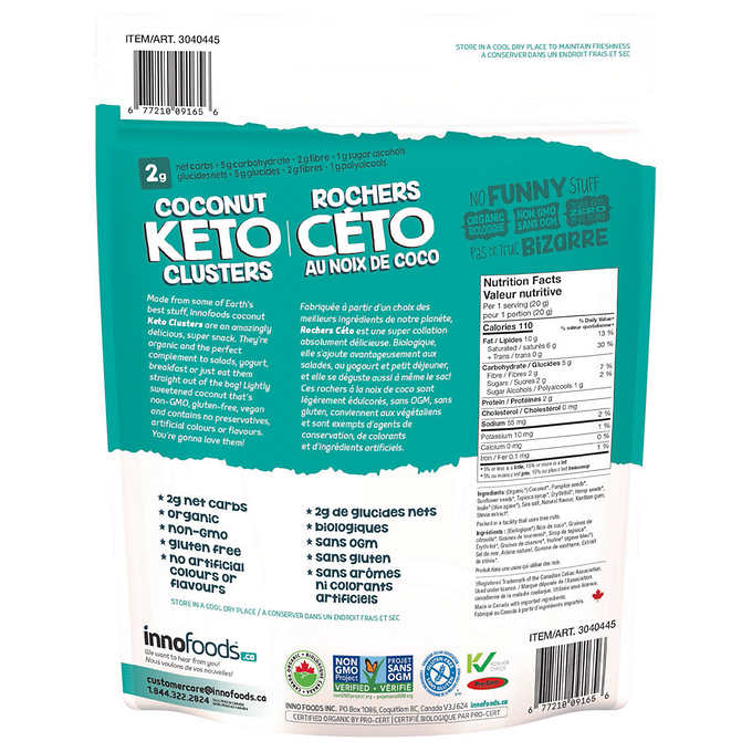 Inno Foods Organic Coconut Keto Clusters, 500 g - canavitam