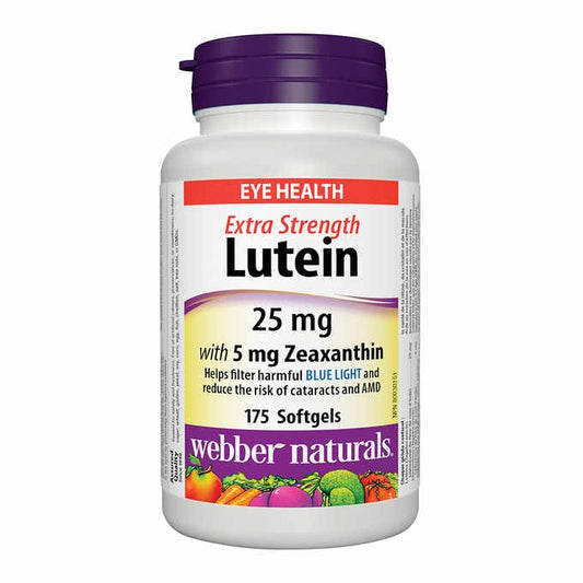 webber naturals Lutein 25 mg with 5mg of Zeaxanthin - 175 softgels - canavitam