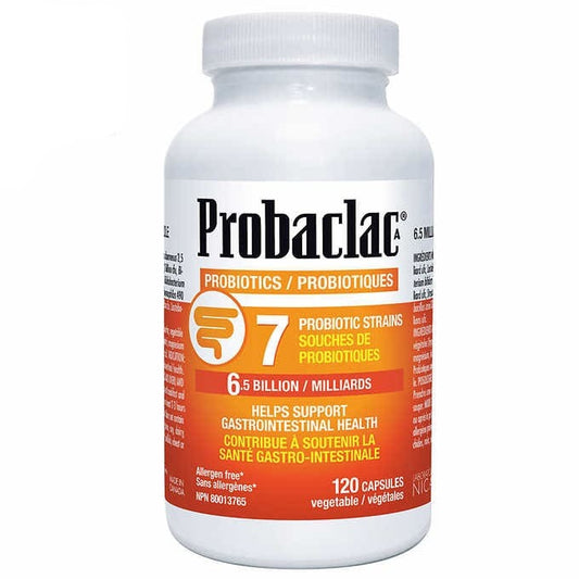 Probaclac Probiotics - 7 Strains - 6.5 Billion Active Cells - 120 capsules - canavitam