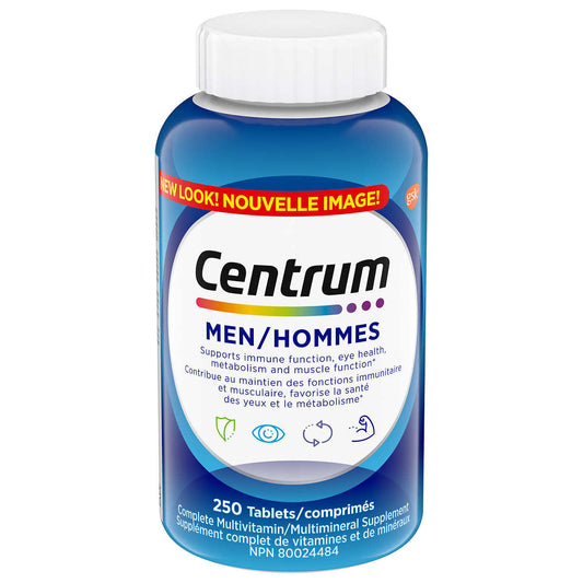 Centrum Complete Multivitamin and Mineral Supplement for Men, 250 Tablets - canavitam